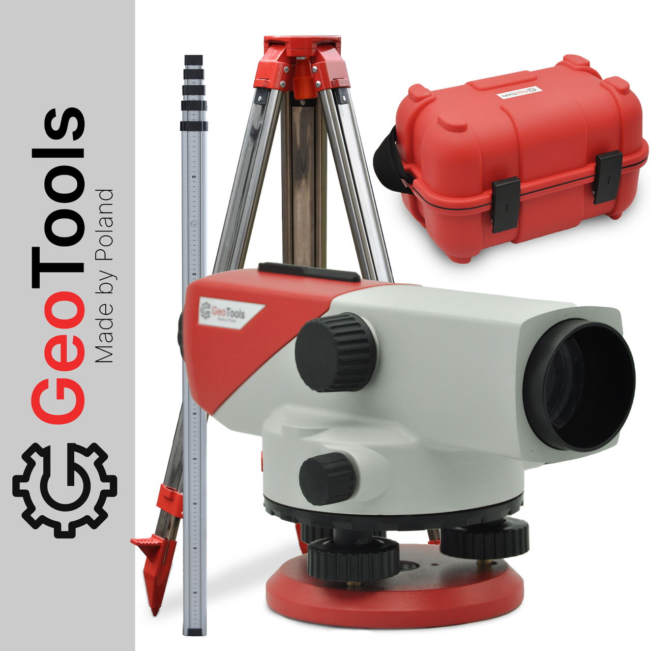 Нівелір оптичний SOK-32 GeoTools ( Made by Poland )+ штатив + рейка 5м нівелір оптичний будівельний оптичний нівелір