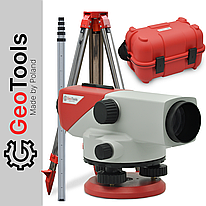 Нівелір оптичний SOK-32 GeoTools ( Made by Poland ) + штатив + рейка 5м оптичний нівелір відкалібрований на стенді