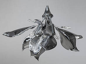 Підвісна люстра з керамічними елементами, 3 лампи, хром