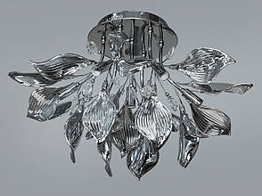 Фарфорова  люстра, 7 ламп, хром