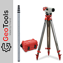 Нівелір оптичний SOK-32 GeoTools ( Made by Poland ) комплект нівелір штатив + рейка оптичний нівелір відкалібрований на стенді