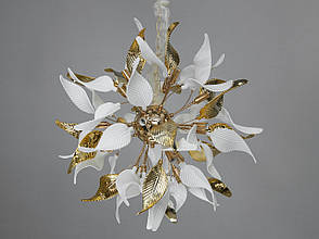 Ппідвісна люстра з керамічними елементами, 12 ламп, золотого кольору