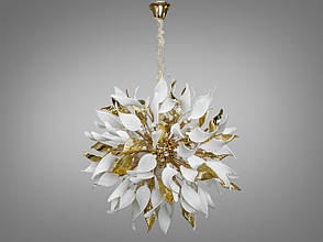 Підвісна люстра з порцеляновими елементами, 40 ламп, золотого кольору