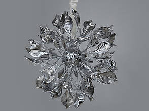 Підвісна люстра з керамічними елементами, 18 ламп, хром