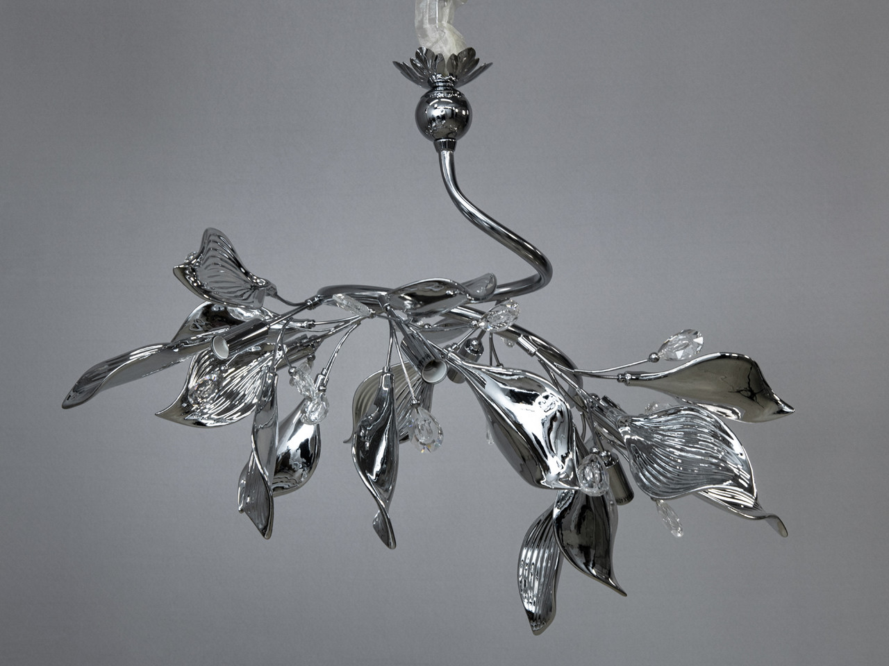 Підвісна люстра з керамічними елементами, 6 ламп, хром, фото 1