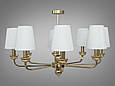 Люстра з абажурами на 8 рожків в класичному виконанні, золотиста, фото 2