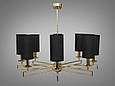 Люстра з текстильними абажурами на 8 ламп, колір-хром, фото 3