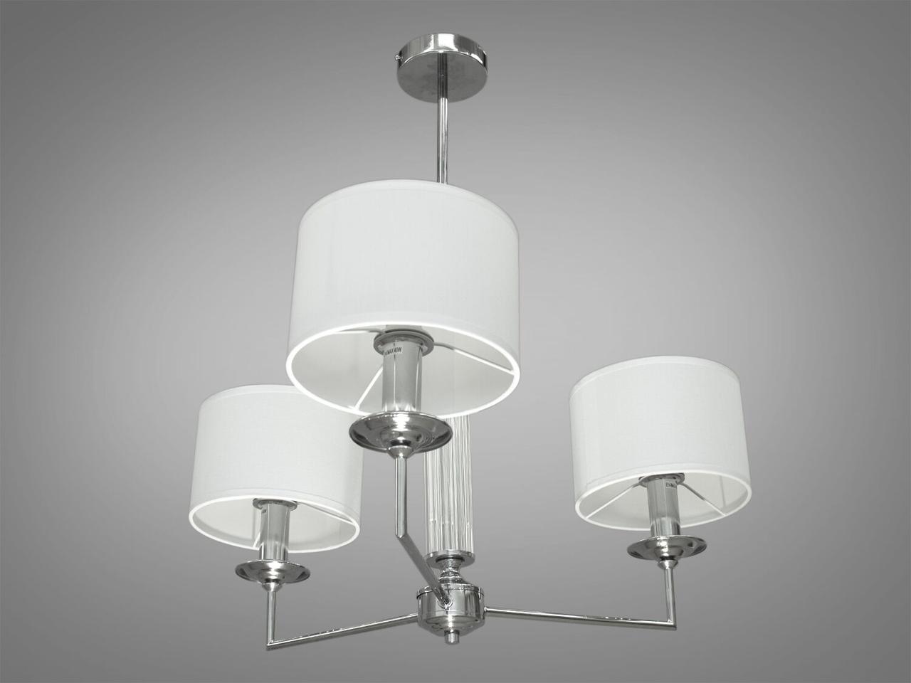 Люстра з абажурами на 3 лампи в класичному виконані золотиста, фото 1