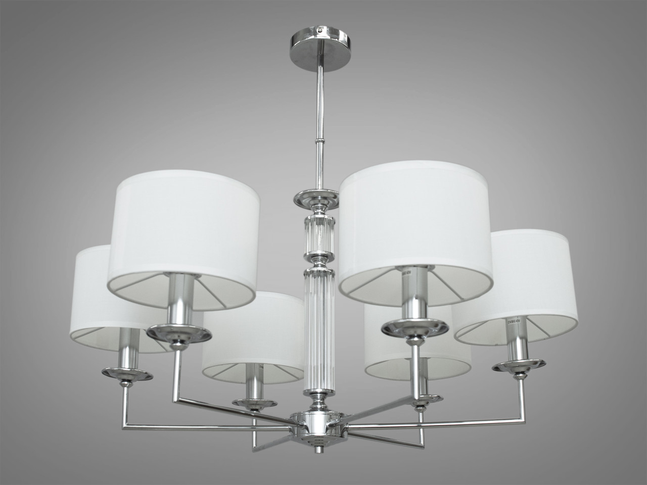 Люстра з білими абажурами на 6 ламп, фото 1