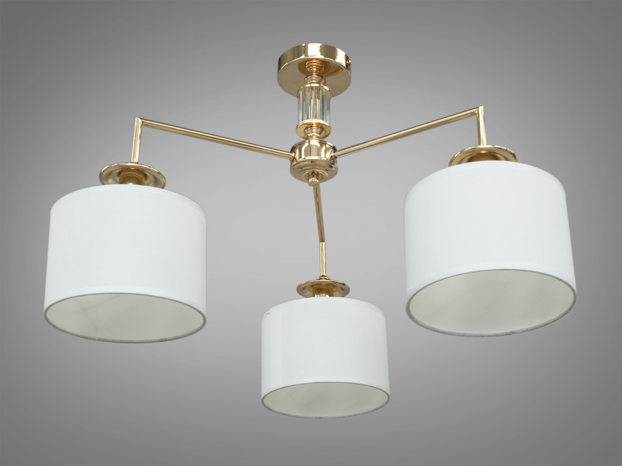 Люстра з абажурами на 3 лампи Е14, колір-хром, фото 1