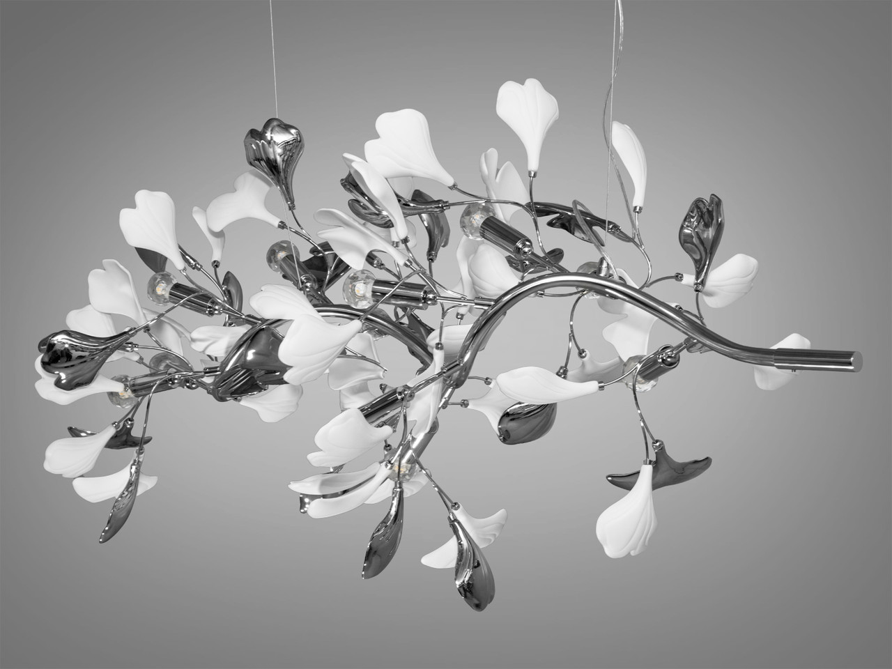 Фарфорова люстра на 12 ламп, золотиста, фото 1