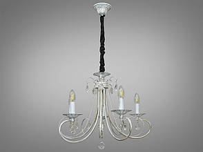 Люстра з різьбленим декором на 5 ламп, біла