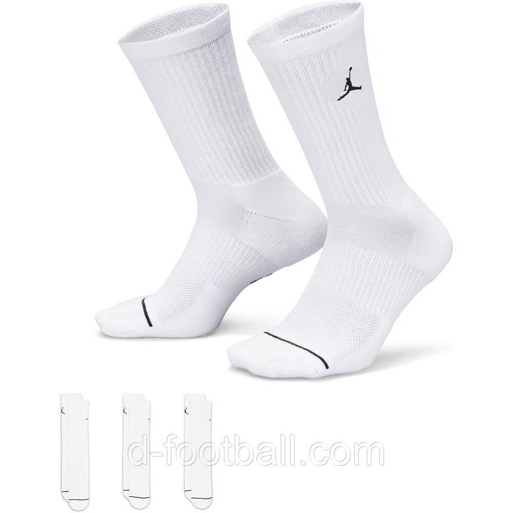 Спортивні шкарпетки Jordan Everyday Crew DX9632-100, Білий, Розмір (EU) — 38-42