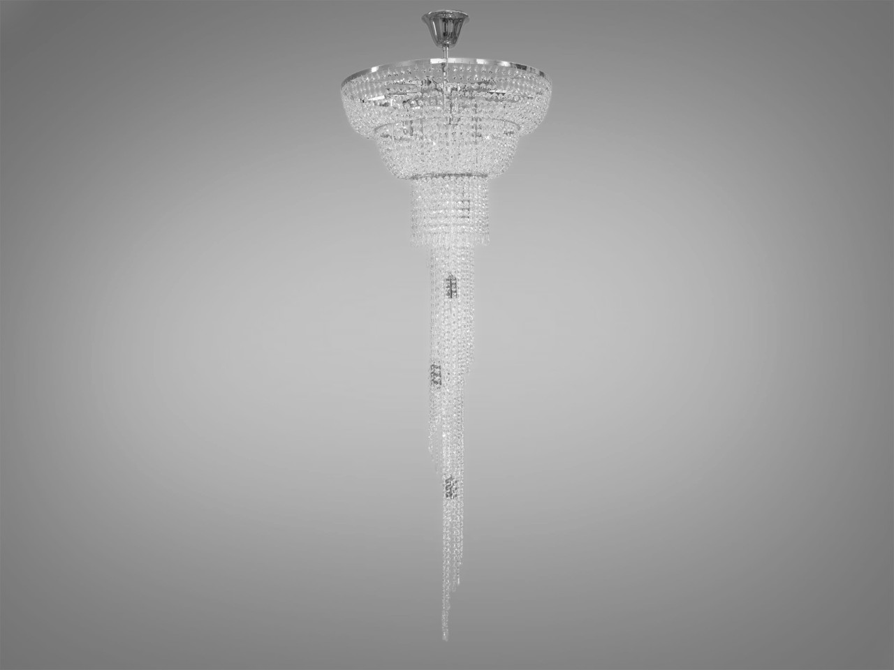 Кришталева люстра "Кришталевий каскад" на 13 ламп, колір хром, фото 1