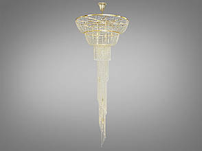 Кришталева люстра "Кришталевий каскад" на 16 лампи, лимонне золото