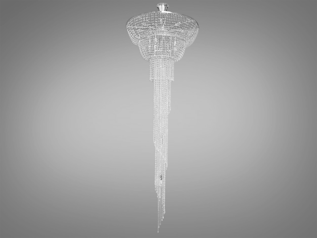 Кришталева люстра "Кришталевий каскад" на 16 ламп, хром, фото 1