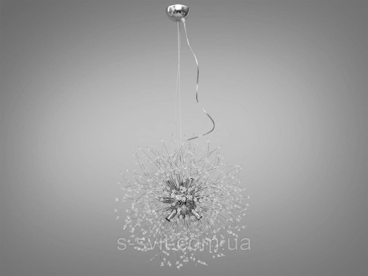 Кришталева люстра "Кульбаба", золотистого кольору, фото 1