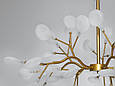 Люстра в вітальню "Світлячок", золотиста люстра, 45ламп, фото 3