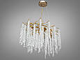 Кришталева люстра Гліцинія витягнутої форми, 10 ламп, золотого кольору, фото 2