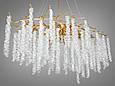 Кришталева люстра Гліцинія витягнутої форми, 10 ламп, золотого кольору, фото 3