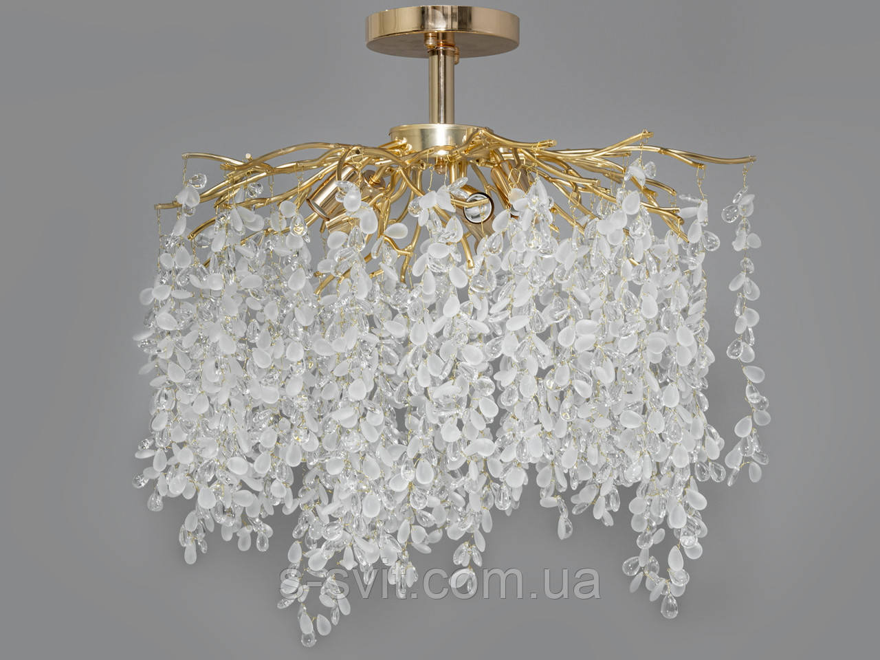 Кришталева люстра Гліцинія золотиста, фото 1