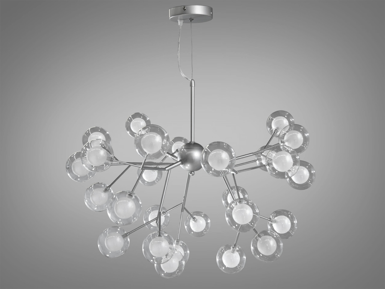 Люстра "Світлячок" , 27 ламп, колір-хром сатин, фото 1