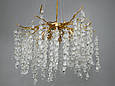 Дизайнерська підвісна кришталева люстра Гліцинія, 8 ламп, золото, фото 2
