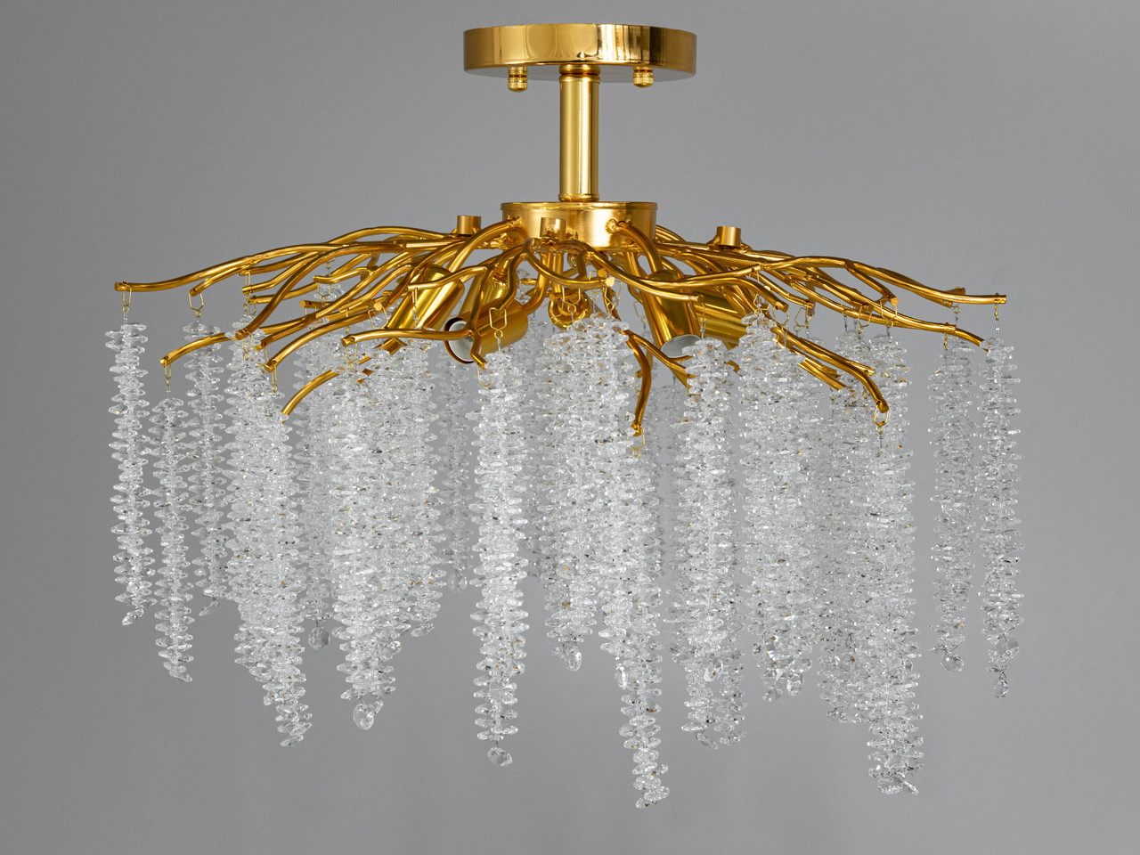 Стельова кришталева люстра Гліцинія золотиста, фото 1