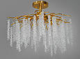 Стельова кришталева люстра Гліцинія золотиста, фото 2