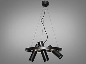 Підвісна люстра Loft на 6 ламп, чорний+золото