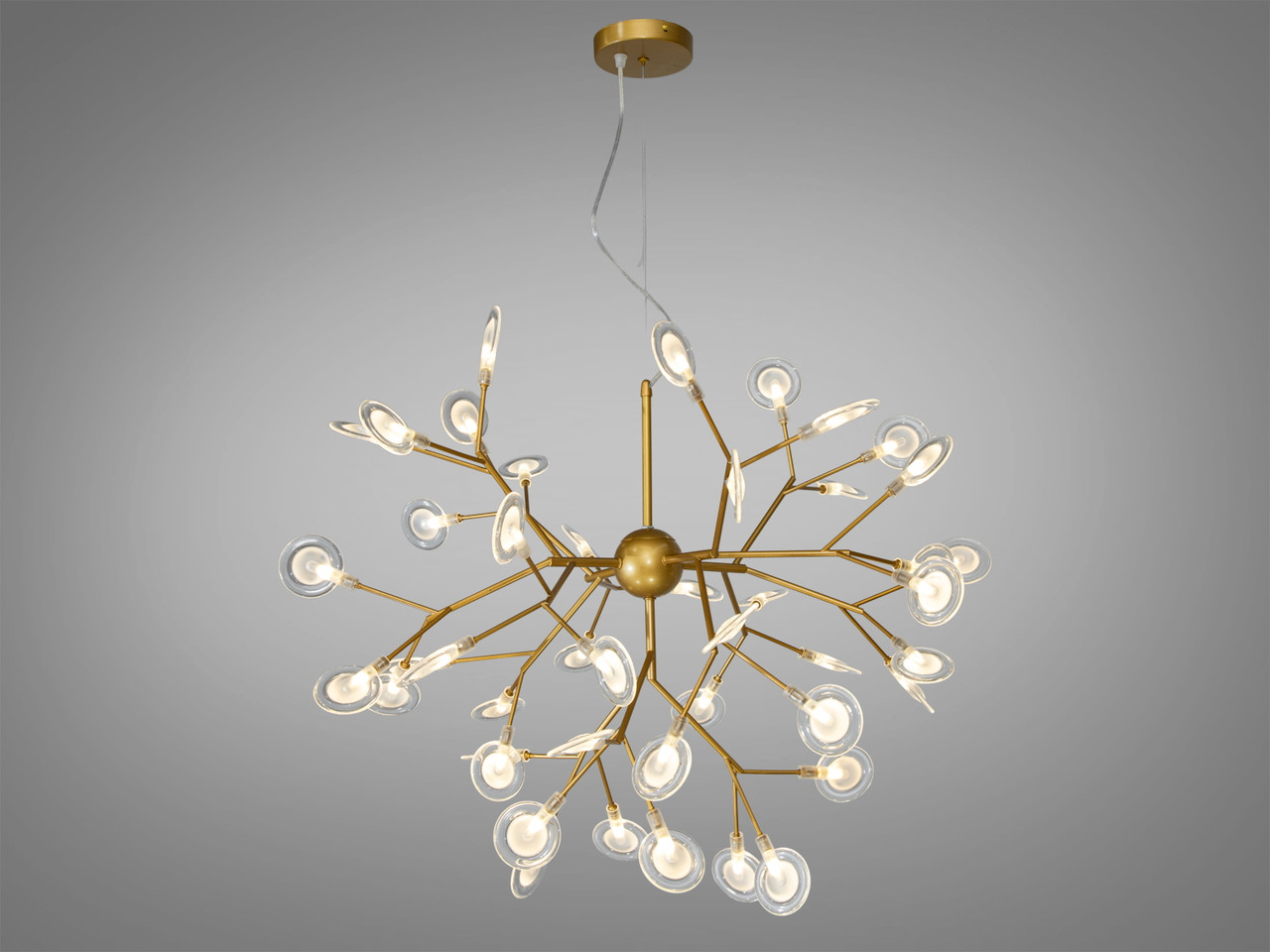 Люстра "Світлячок", 45 ламп, кольору - золото сатин, фото 1