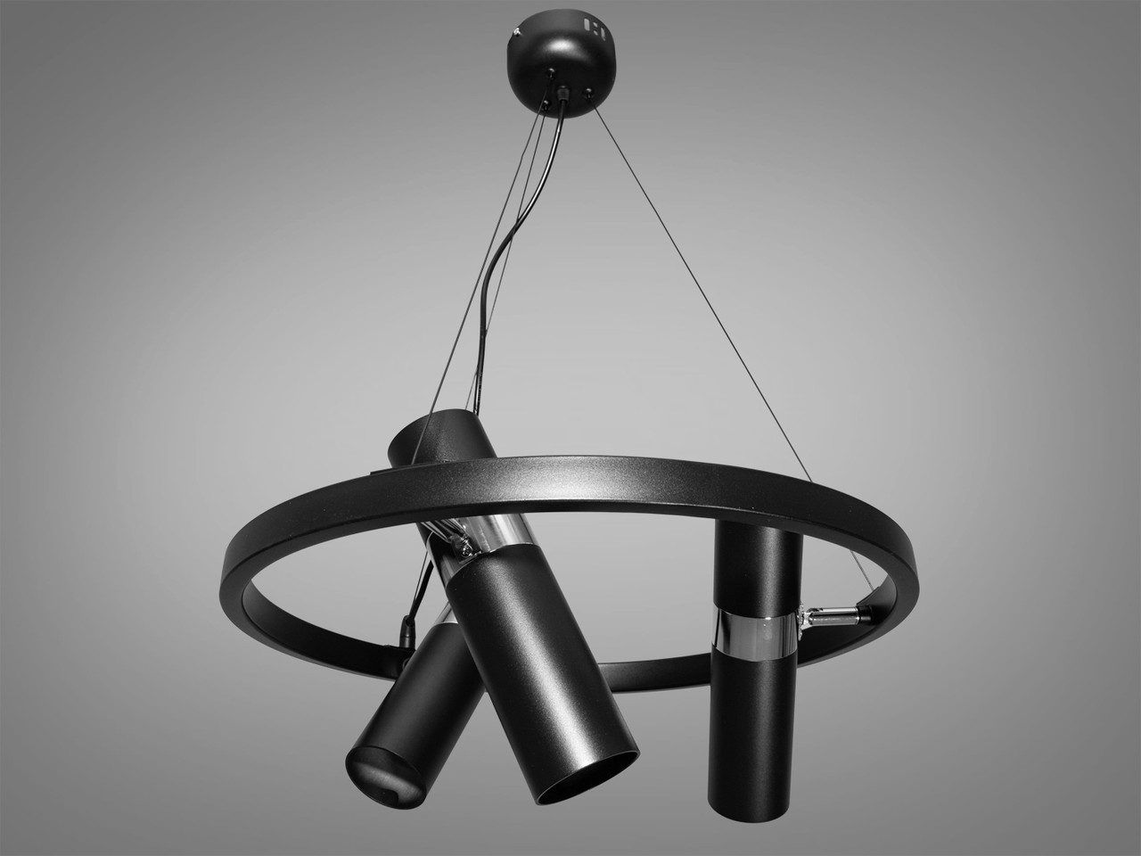 Люстра підвісна в стилі Loft на 6 ламп, чорний +хром, фото 1