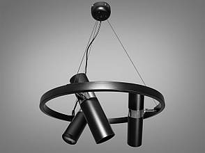 Люстра підвісна в стилі Loft на 6 ламп, чорний +хром