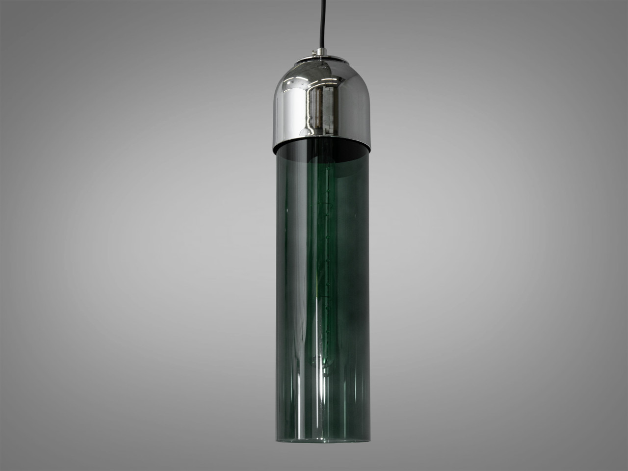 Люстра-підвіс в стилі Loft, зелений+хром, фото 1
