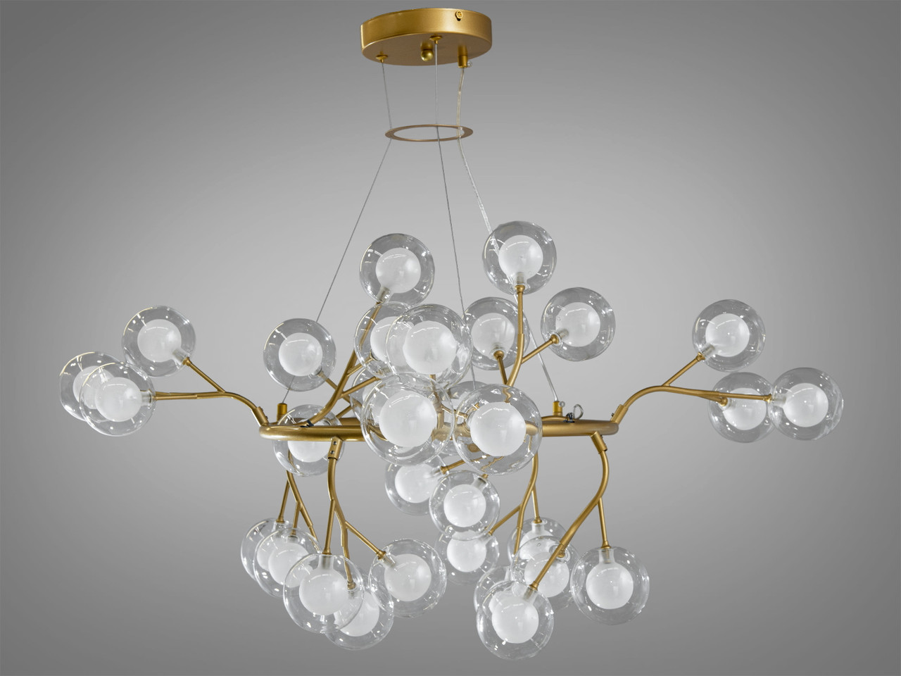 Підвісна люстра "Світлячок", 36 ламп хром сатин, фото 1