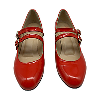 Туфлі жіночі в стилі Мері Джейн на підборах 4 см из лакової шкіри червоного кольору “Style Shoes”, фото 7