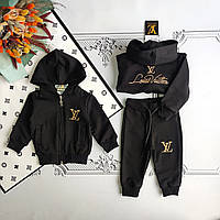 Дитячий чорний спортивний костюм з капюшоном Louis Vuitton для новонароджених