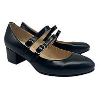 Туфлі жіночі в стилі Мері Джейн на підборах 4 см из лакової шкіри чорного кольору “Style Shoes”, фото 5