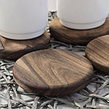 Підставка під чашку бокал з натурального дерева горіх, діаметр 10 см, фото 4