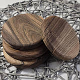 Підставка під чашку бокал з натурального дерева горіх, діаметр 10 см, фото 7