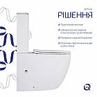 Унітаз підлоговий Qtap Robin New Ultra Quiet безобідковий з сидінням Soft-close WHITE QT13226083AW, фото 5