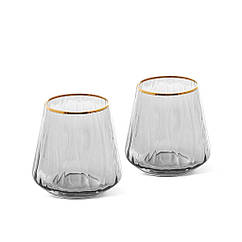 Набір із 2 склянок для напоїв 9х6.5х9.5 см/400 мл зі скла Fissman