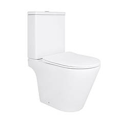 Унітаз підлоговий Qtap Dove Rimless безобідковий з сидінням Soft-close WHITE QT06228380BW