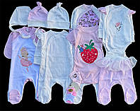 Красивый набор одежды для новорожденых девочек, качественая одежда для малышей, лето, весна, рост 56 см,хлопок