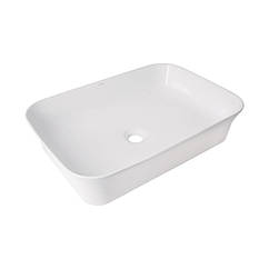 Раковина накладна Qtap Virgo N прямокутна без донного клапана WHITE QT18116308W