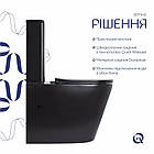 Унітаз підлоговий Qtap Scorpio Ultra Quiet безобідковий з сидінням Soft-close MATT BLACK QT14226088AMB, фото 5