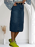 Спідниця джинсова довга жіноча, фото 3