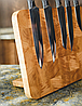 Магнітна підставка для ножів 30х25 см, натуральне дерево, блок-підставка кухонна, фото 3