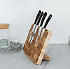 Магнітна підставка для ножів 30х25 см, натуральне дерево, блок-підставка кухонна, фото 5