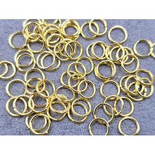(25гр) Кільця сполучні 6мм для біжутерії, колір лимонне золото